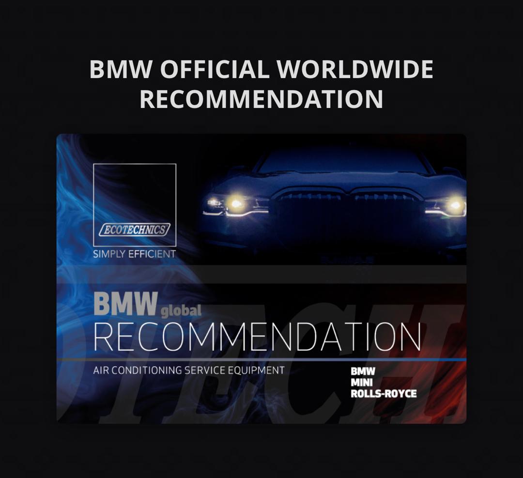 BMW global recommendation — Ecotechnics air conditioning service equipment for BMW, MINI and Rolls-Royce